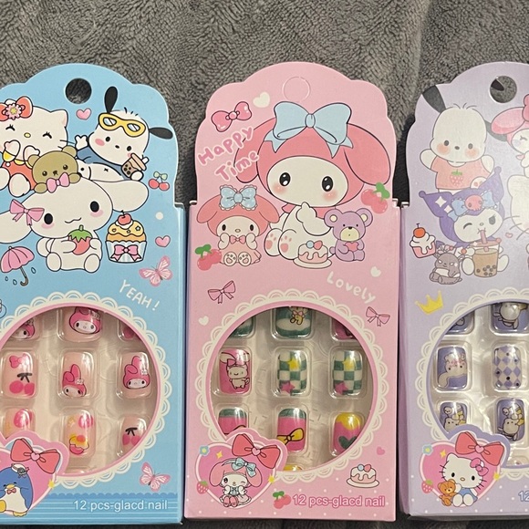 Other - Sanrio Character Press-On Nail Sets - Pink, Blue & Lavender Bundle! (3)